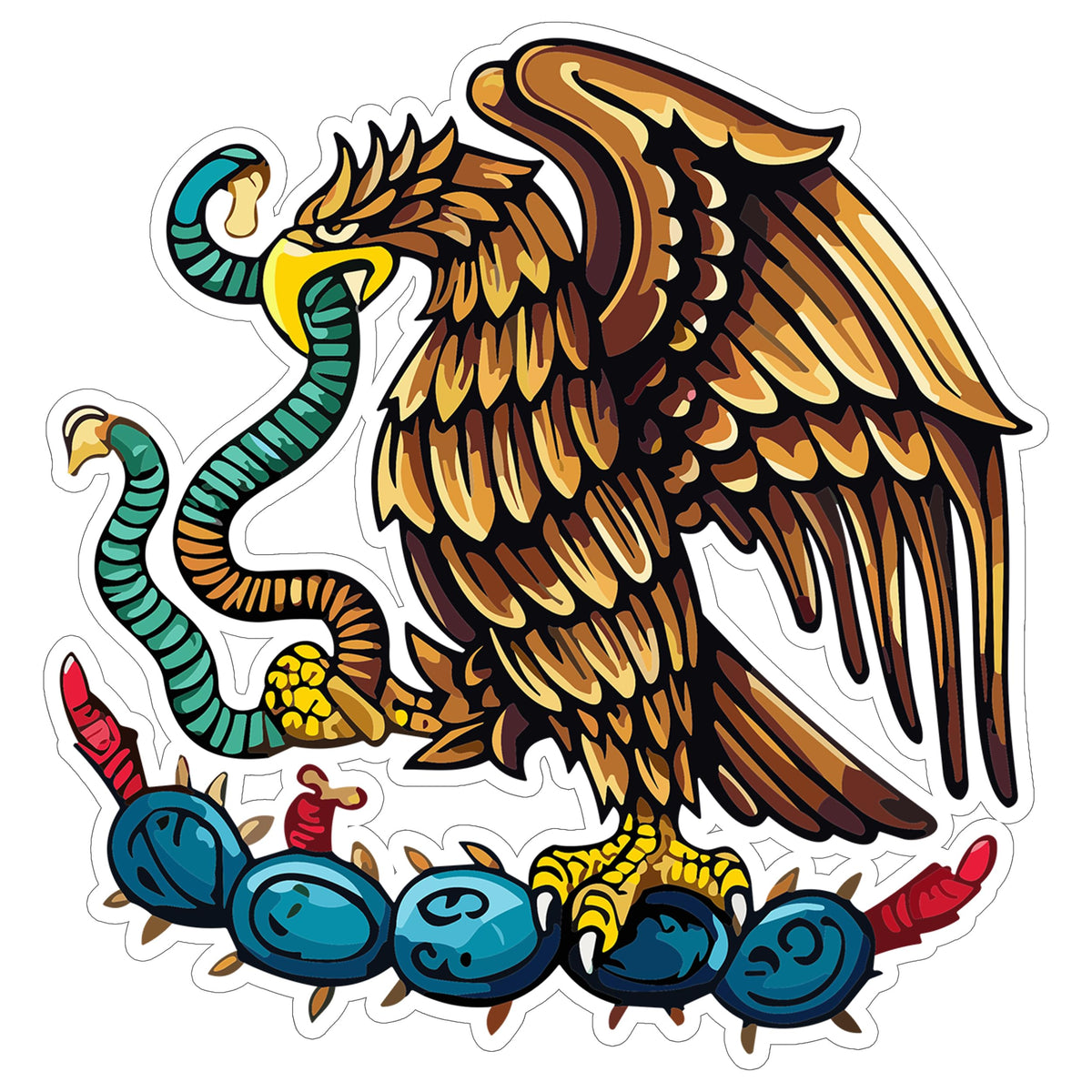 Mexico Coat of Arms Sticker 4 Inch — Waterproof Vinyl Decal Travel Souvenir