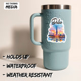 Dubai United Arab Emirates UAE Sticker 4 Inch 2-Pack - Waterproof Vinyl Decal for Laptop Water Bottle Car Tumbler - Durable Aesthetic Long-Lasting Stickers for Adults ID45039 2