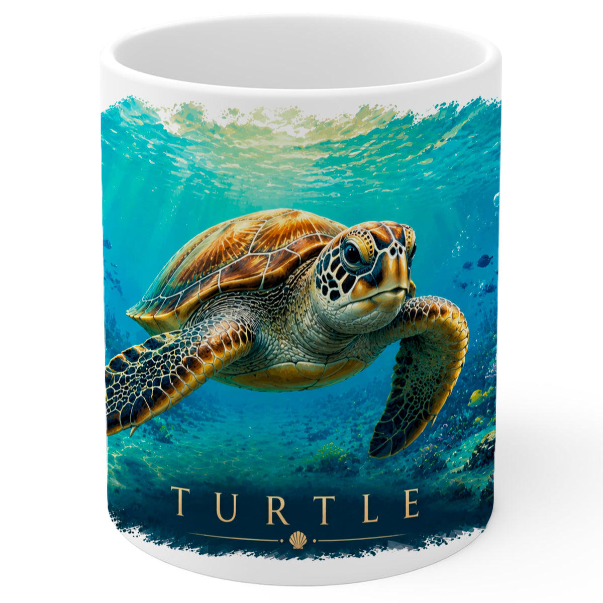 Turtle Mug 11oz — White Ceramic Coffee Mug