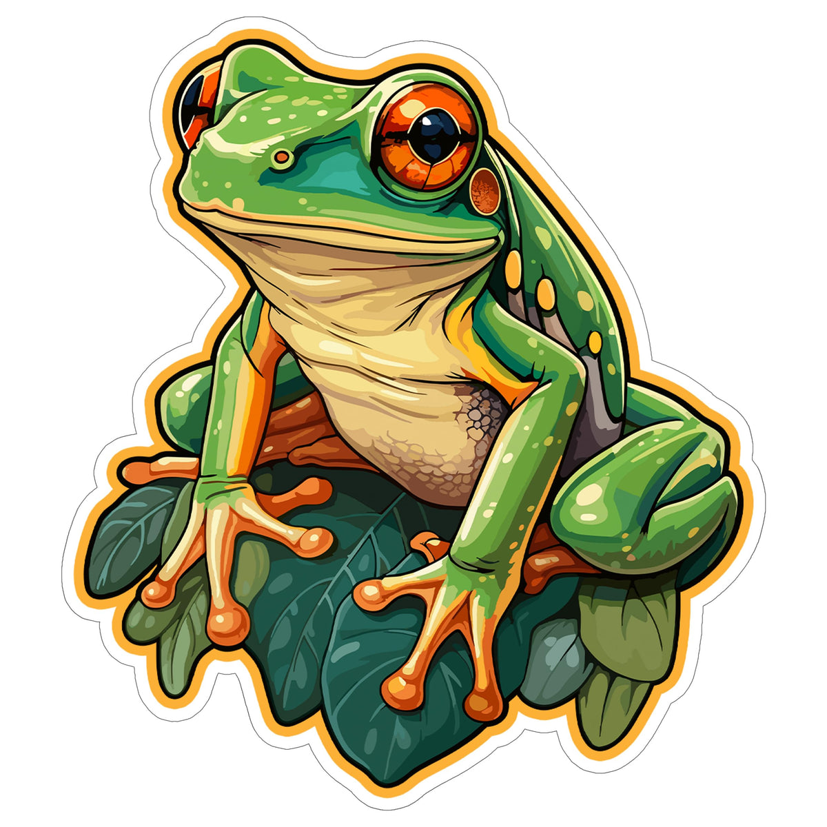 Tree Frog Sticker 4 Inch — Waterproof Vinyl Decal Amphibian Red Eyed