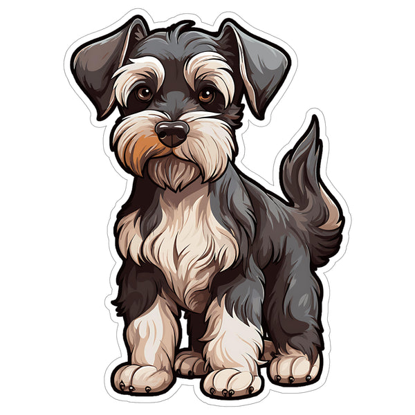 Miniature Schnauzer Sticker 4 Inch — Waterproof Vinyl Decal Mini Bearded Dog