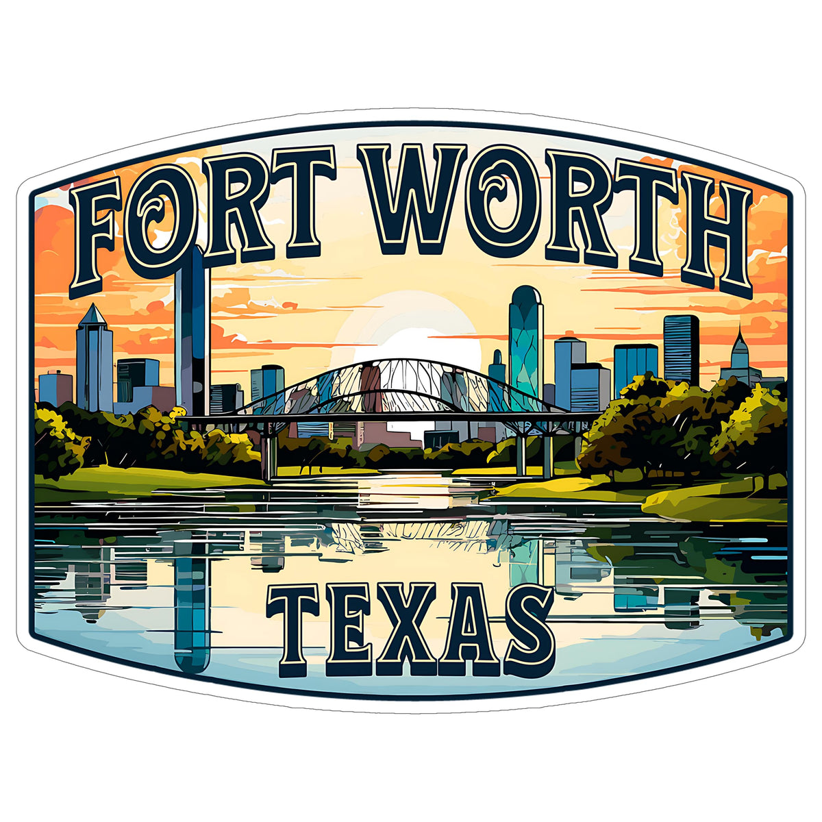 Fort Worth Texas Sticker 4 Inch — Waterproof Vinyl Decal City Travel Souvenir