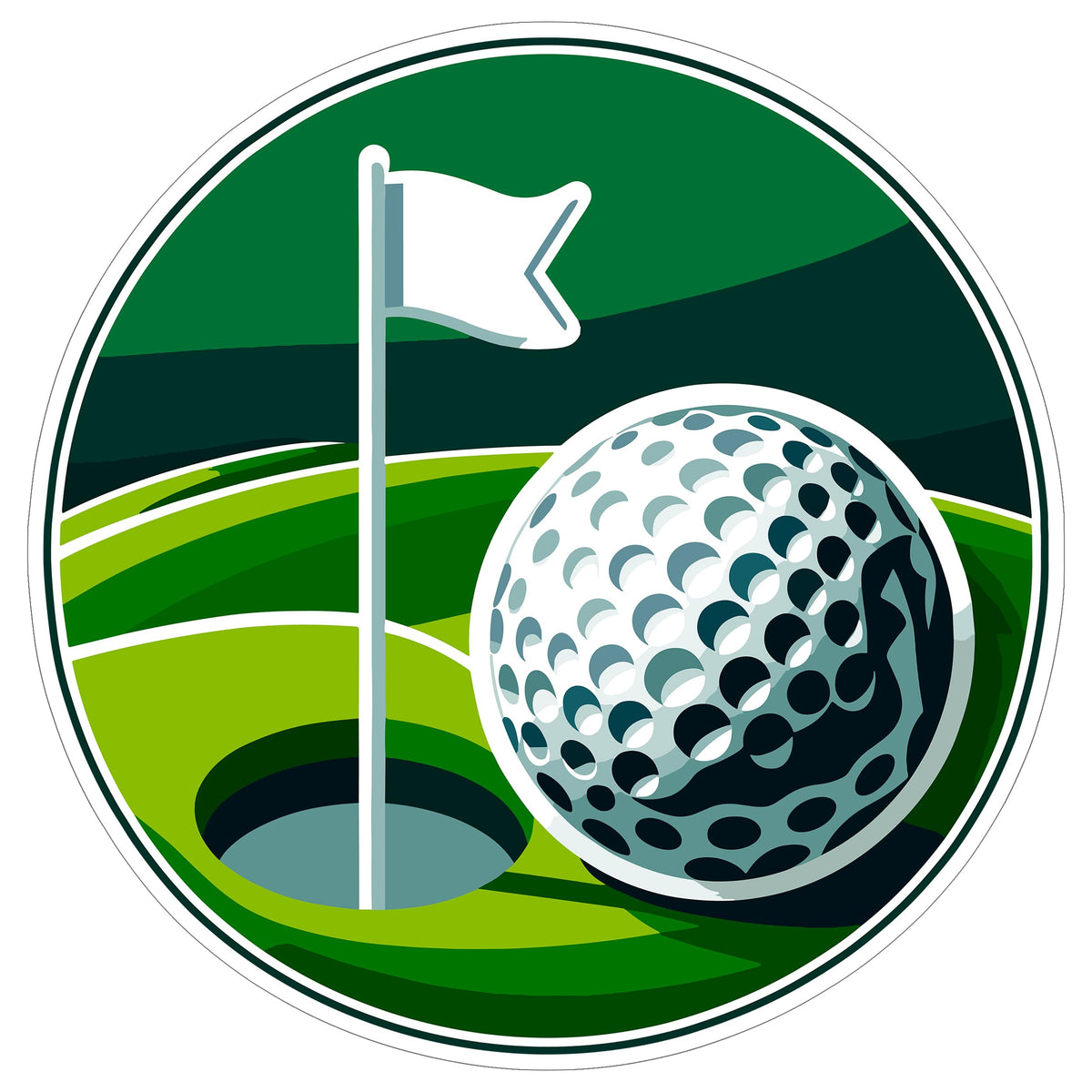 Golf Sport Sticker 4 Inch — Waterproof Vinyl Decal Golfer Club Swing Putt