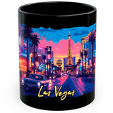 Las Vegas Nevada Coffee Mug 11oz — Black Ceramic Sin City Vegas Lights Mug 1