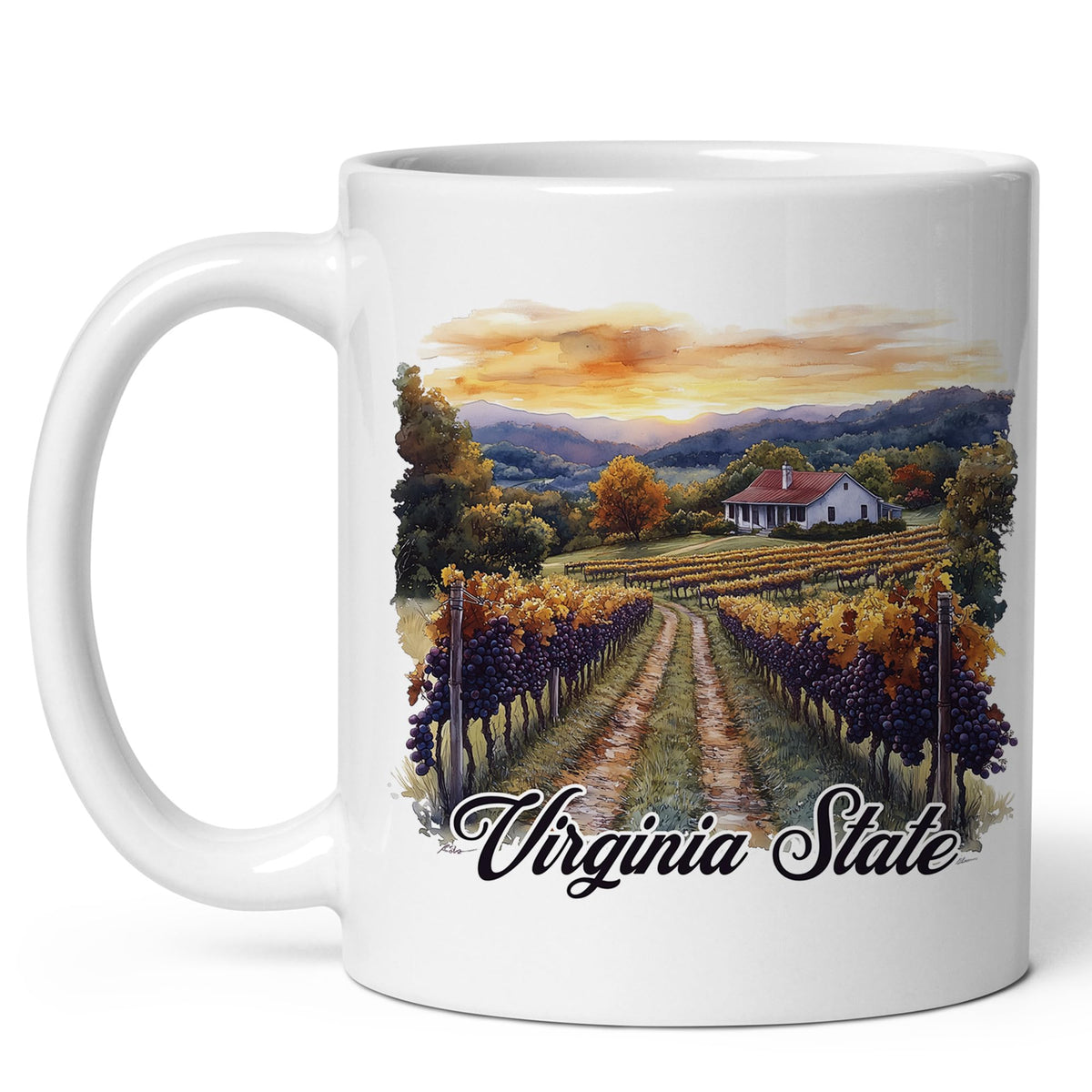 Virginia State Mug 11oz — White Ceramic Old Dominion VA Coffee Mug