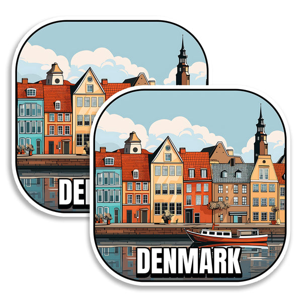 Denmark Magnet 4 Inch 2-Pack Scandinavian – Strong Vinyl Decorative Travel Magnets for Fridge Locker Kitchen Office – Cute Fun Aesthetic Cool Durable & Long-Lasting Souvenir ID44999