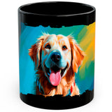 Golden Retriever Mug 11oz — Black Ceramic Friendly Family Dog Coffee Mug 1