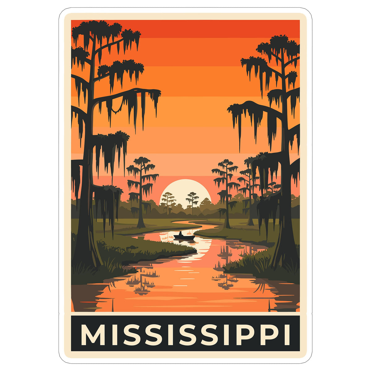 Mississippi State Sticker 4 Inch - Waterproof Vinyl Decal for Laptop Water Bottle Car Tumbler - Durable Aesthetic Long-Lasting Stickers for Adults ID44990