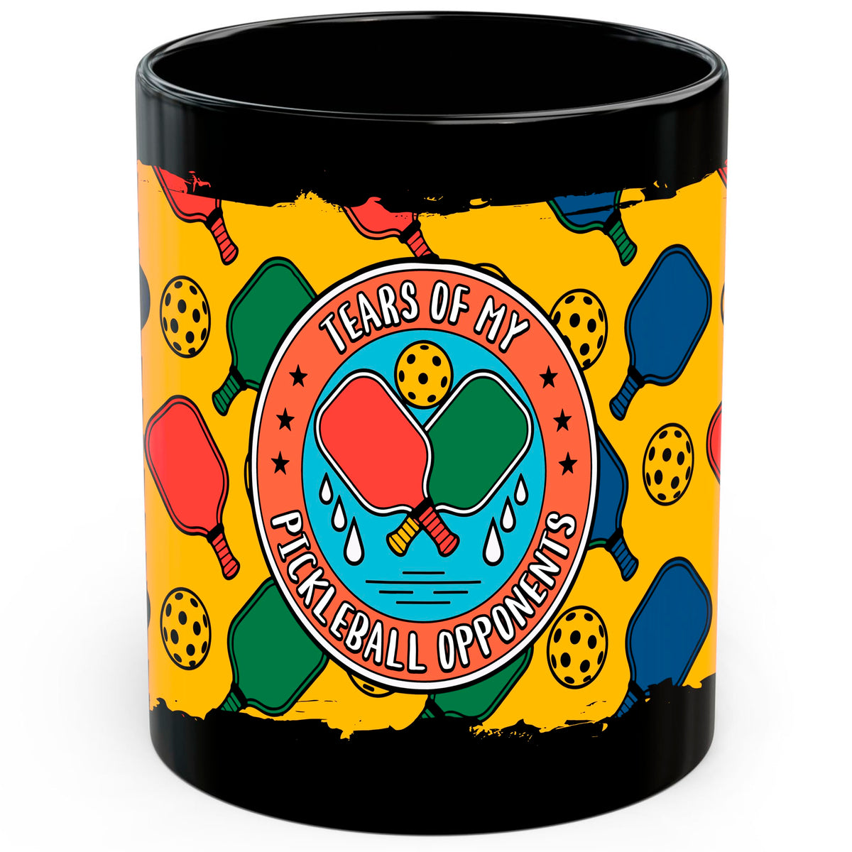 Tears of My Pickleball Opponents Mug 11oz — Funny Black Ceramic Pickleball Gift