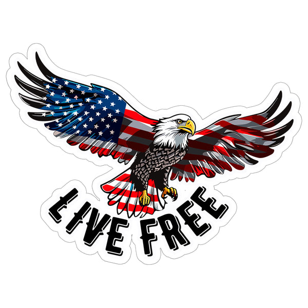 Live Free Sticker 4 Inch — Waterproof Vinyl Decal Freedom Adventure Spirit
