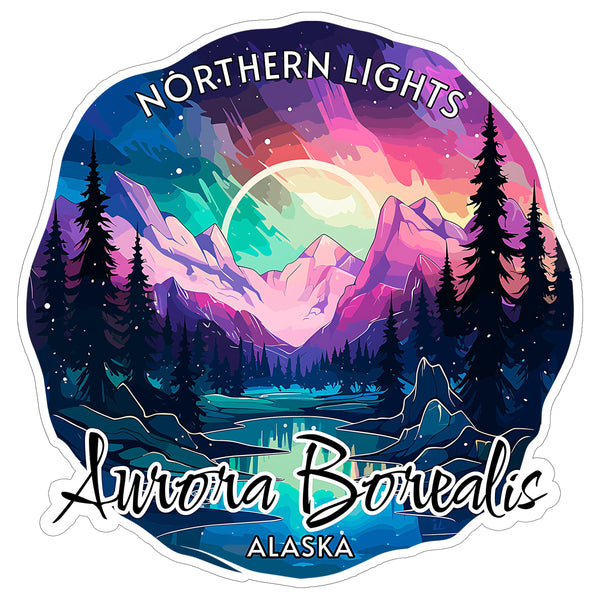 The Northern Lights Aurora Borealis Alaska Sticker 4 Inch — Waterproof Vinyl Decal City Travel Souvenir