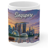 Singapore Coffee Mug 11oz — White Ceramic Lion City Mug 1