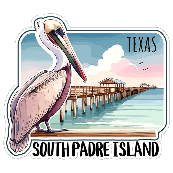 South Padre Island Texas Sticker 4 Inch Coastal Beach Seaside Travel Souvenir - Waterproof Vinyl Decal for Laptop Water Bottle Car Tumbler - Durable Aesthetic Long-Lasting Stickers for Adults ID44990