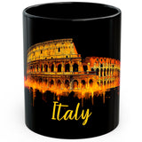 Italy Coffee Mug 11oz — Black Ceramic Italian Heritage Culture Mug 1
