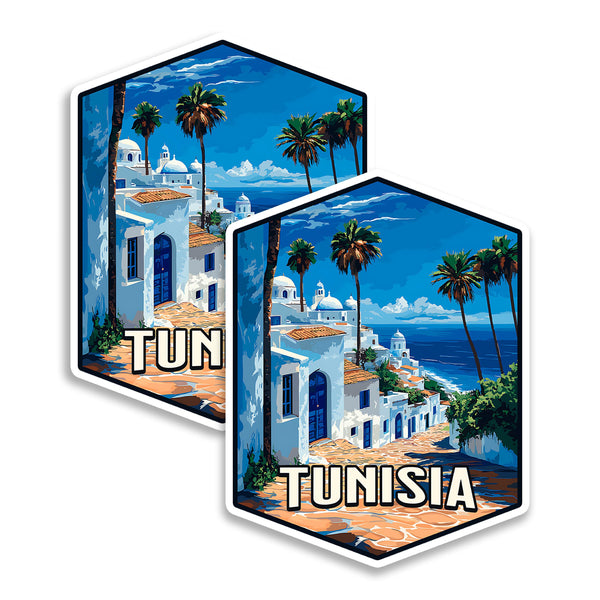 Tunisia Magnet 4 Inch 2-Pack Country Africa – Strong Vinyl Decorative Travel Magnets for Fridge Locker Kitchen Office – Cute Fun Aesthetic Cool Durable & Long-Lasting Souvenir ID44999