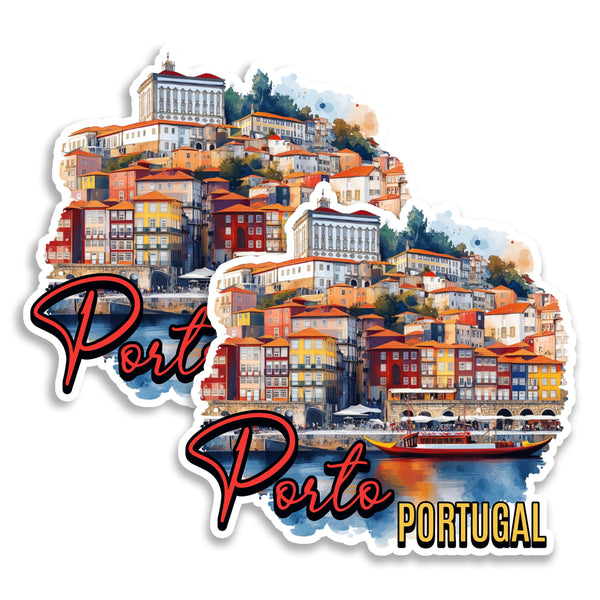 Porto Portugal Magnet 4 Inch 2-Pack Douro River Wine – Strong Vinyl Decorative Travel Magnets for Fridge Locker Kitchen Office – Cute Fun Aesthetic Cool Durable & Long-Lasting Souvenir ID44999