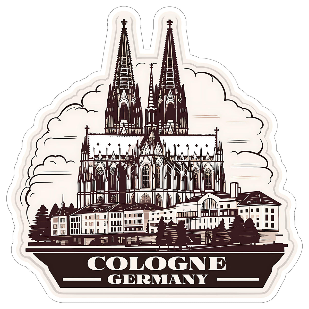 Cologne Germany Sticker 4 Inch — Waterproof Vinyl Decal City Travel Souvenir