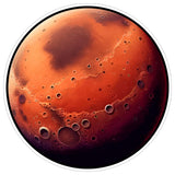 Mars Planet Sticker 4 Inch — Waterproof Vinyl Decal Red Planet Space Astronomy 8