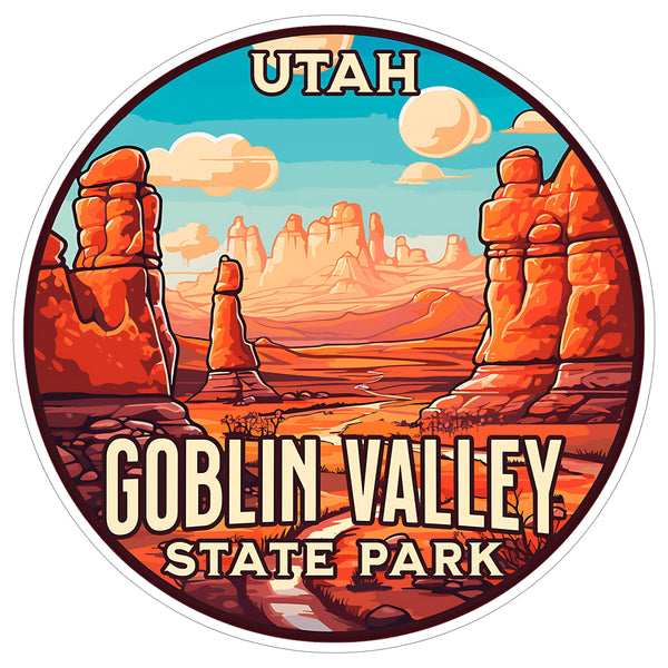 Goblin Valley State Park Utah Sticker 4 Inch Nature Scenic Travel Souvenir - Waterproof Vinyl Decal for Laptop Water Bottle Car Tumbler - Durable Aesthetic Long-Lasting Stickers for Adults ID44990