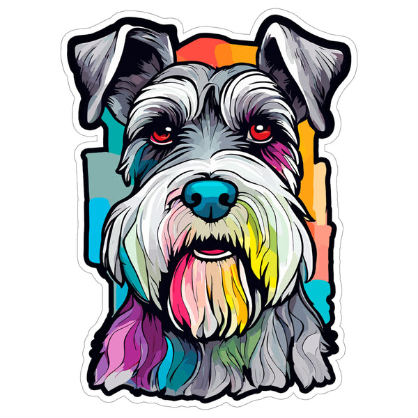 Schnauzer Sticker 4 Inch — Waterproof Vinyl Decal Standard Bearded Guard Dog