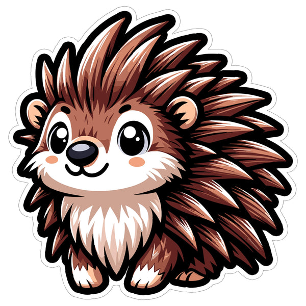 Porcupine Sticker 4 Inch — Waterproof Vinyl Decal Spiny Quills Forest