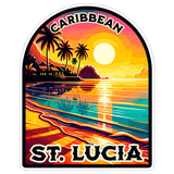 Saint St. Lucia Caribbean Sticker 4 Inch City Travel Souvenir Destination - Waterproof Vinyl Decal for Laptop Water Bottle Car Tumbler - Durable Aesthetic Long-Lasting Stickers for Adults ID44990 1