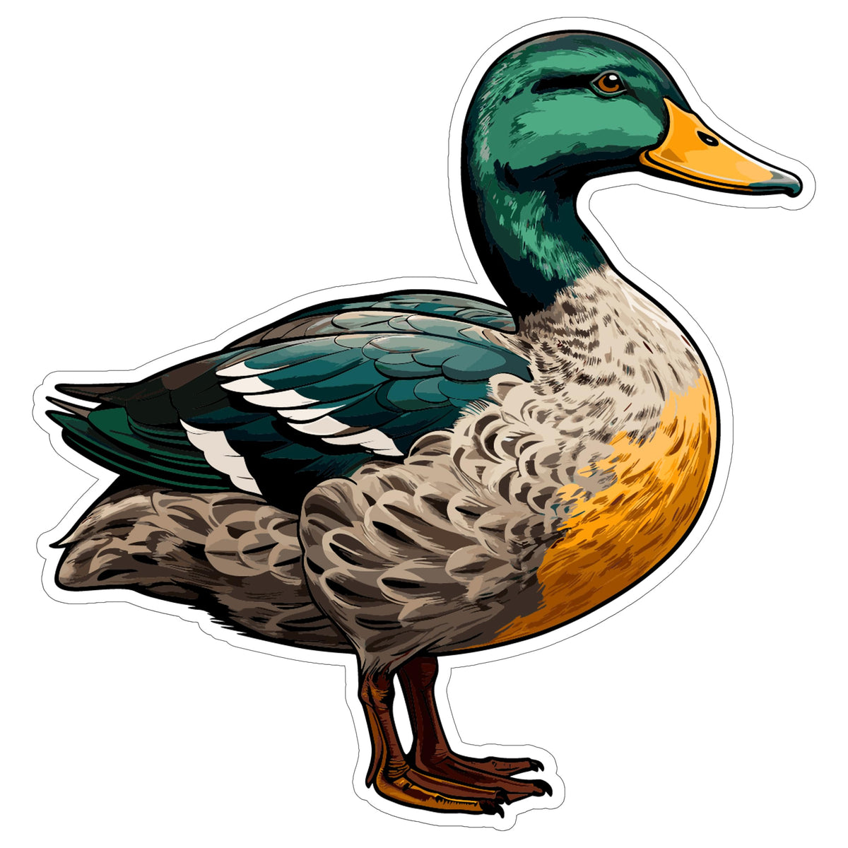 Mallard Sticker 4 Inch — Waterproof Vinyl Decal Wild Duck Waterfowl Drake