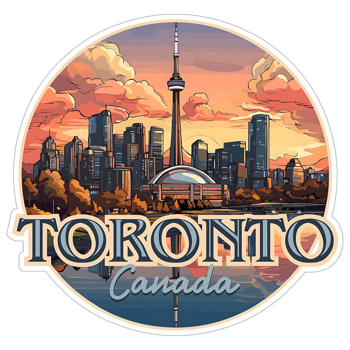 Toronto Canada Sticker 4 Inch — Waterproof Vinyl Decal City Travel Souvenir
