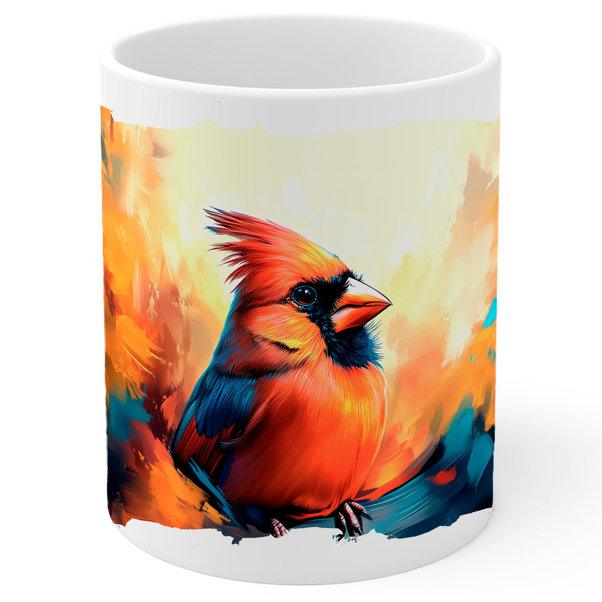 Cardinal Coffee Mug 11oz — Ceramic Red Songbird Wildlife Gift Mug