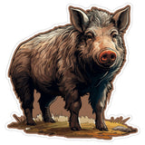 Wild Boar Sticker 4 Inch — Waterproof Vinyl Decal Feral Hog Tusker 1