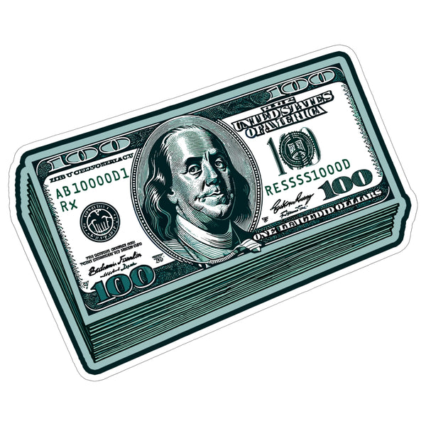 Dollar Bill Sticker 4 Inch — Waterproof Vinyl Decal Money Cash Currency
