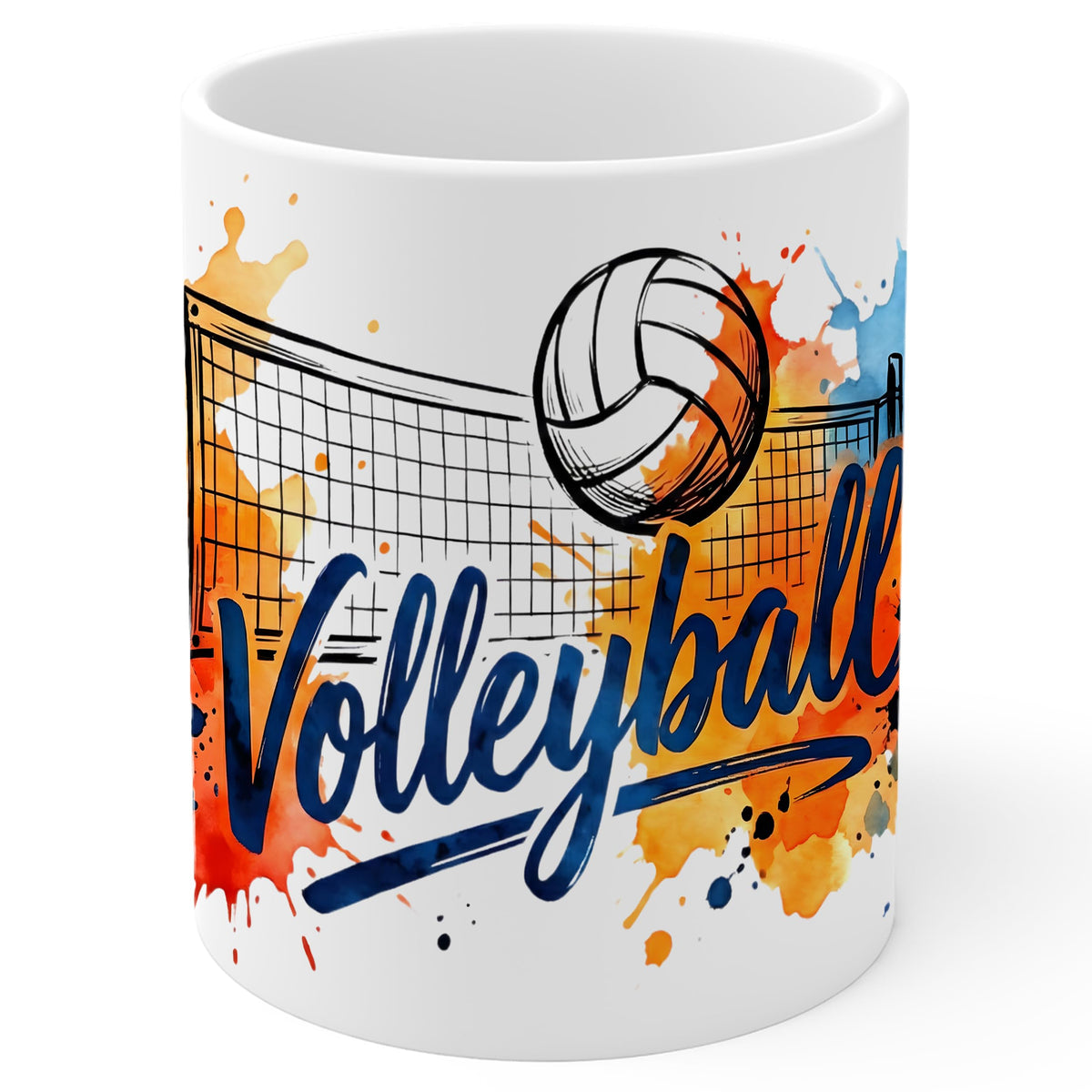Volleyball Coffee Mug 11oz — Ceramic Gift Mug for Volleyball Players & Fans