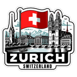 Zurich Switzerland Sticker 4 Inch City Travel Souvenir Destination - Waterproof Vinyl Decal for Laptop Water Bottle Car Tumbler - Durable Aesthetic Long-Lasting Stickers for Adults ID44990 1
