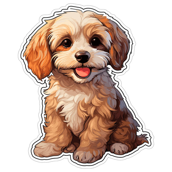 Cavachon Sticker 4 Inch — Waterproof Vinyl Decal Cavalier Bichon Mix Designer