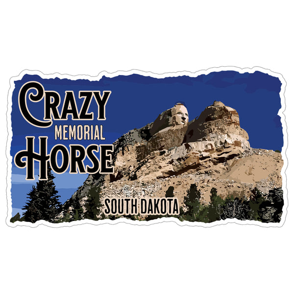 Crazy Horse Memorial SD Sticker 4 Inch — Waterproof Vinyl Decal Lakota Sioux Black Hills