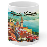 Puerto Vallarta Mexico Mug 11oz — White Ceramic Travel Mug 1