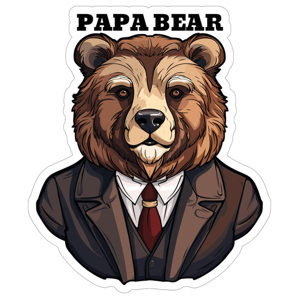 Papa Bear Sticker 4 Inch — Waterproof Vinyl Decal Dad Father Family Protector