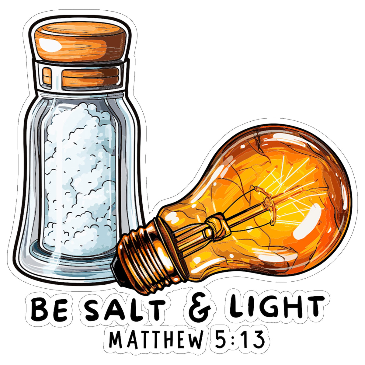 Salt and Light Sticker 4 Inch — Waterproof Vinyl Decal Christian Matthew 5 Faith
