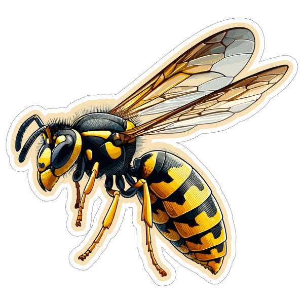 Wasp Sticker 4 Inch — Waterproof Vinyl Decal Stinging Vespidae Insect