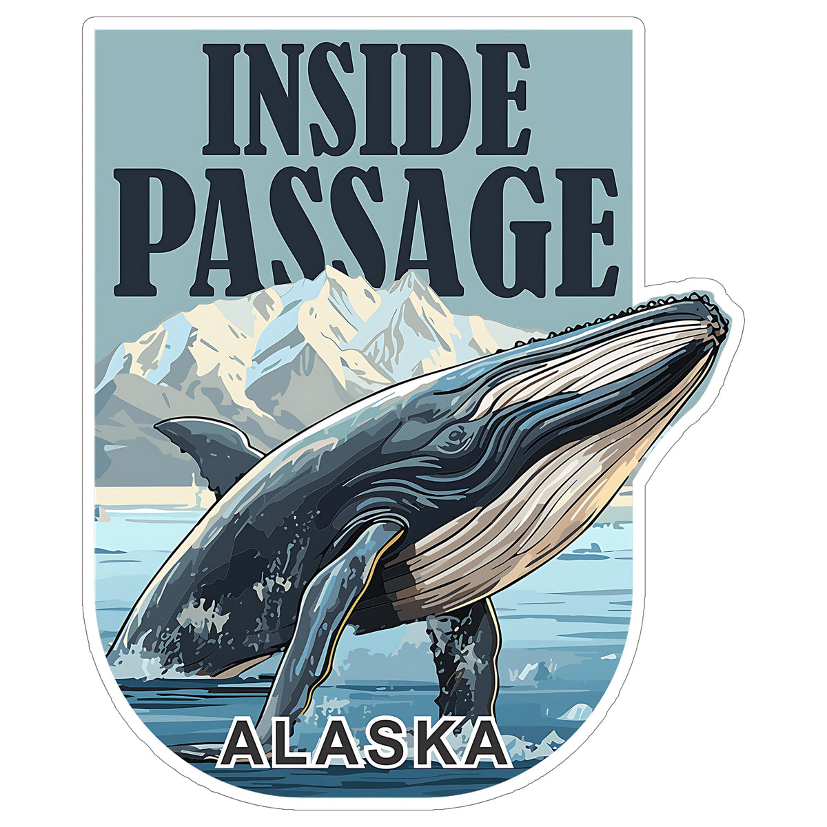 Inside Passage Alaska Sticker 4 Inch — Waterproof Vinyl Decal City Travel Souvenir