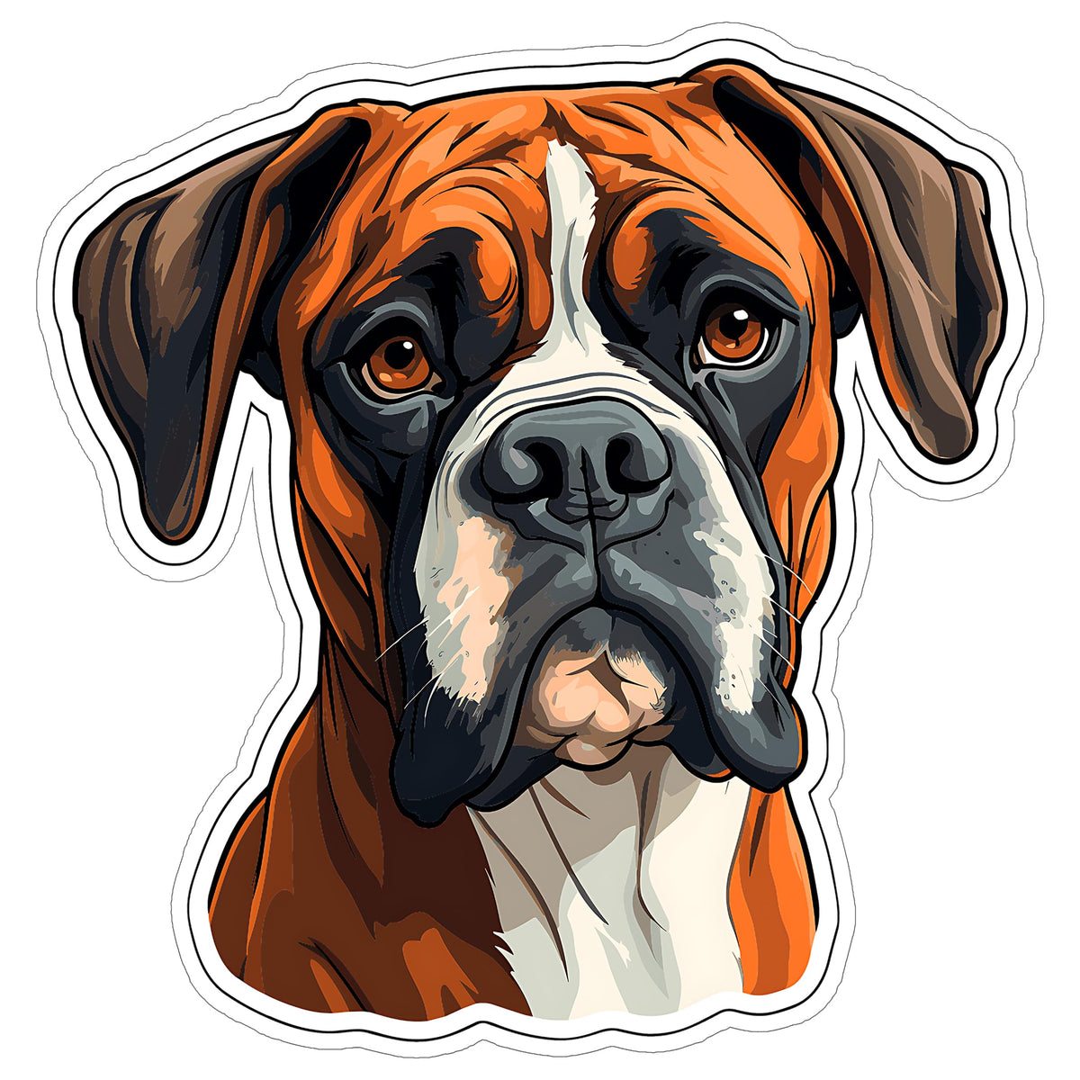 Boxer Sticker 4 Inch — Waterproof Vinyl Decal Guard Working Playful Dog