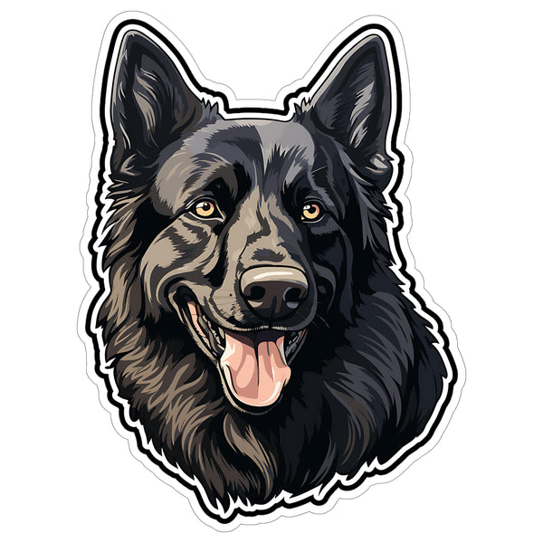 Black German Shepherd Sticker 4 Inch — Waterproof Vinyl Decal Black GSD Working Police K9