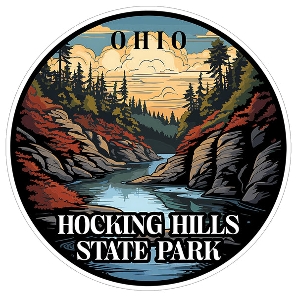 Hocking Hills State Park Ohio Sticker 4 Inch Travel Souvenir City Destination - Waterproof Vinyl Decal for Laptop Water Bottle Car Tumbler - Durable Aesthetic Long-Lasting Stickers for Adults ID44990