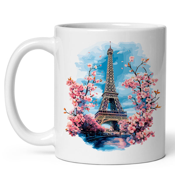 Eiffel Tower France Coffee Mug 11oz — White Ceramic City of Light Mug