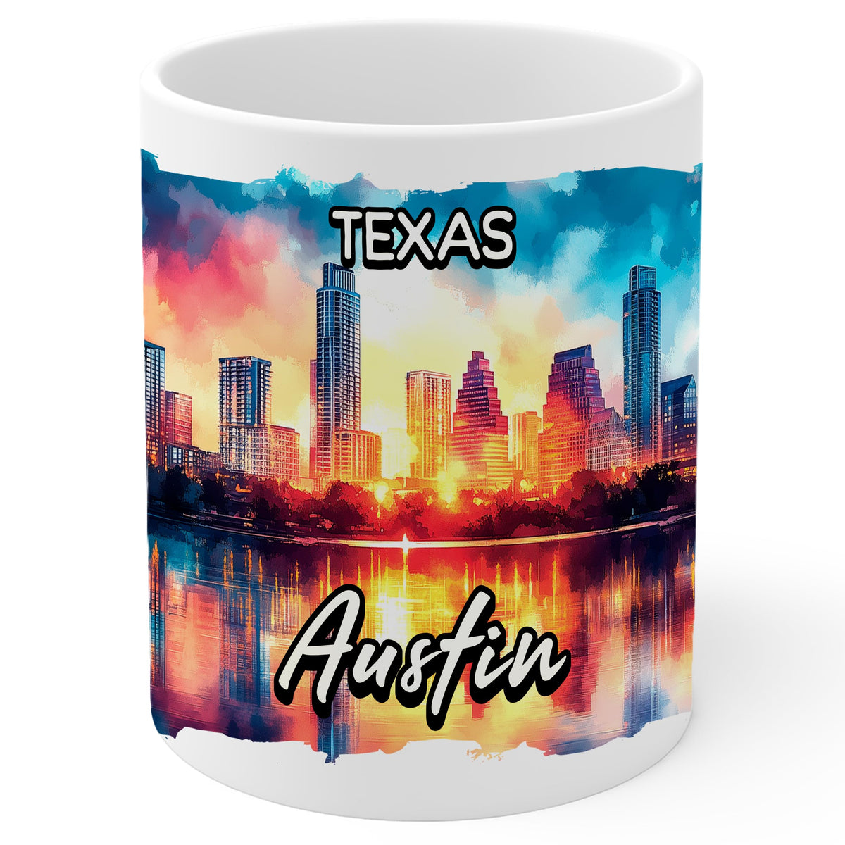 Austin Texas Coffee Mug 11oz — White Ceramic Live Music Capital Mug