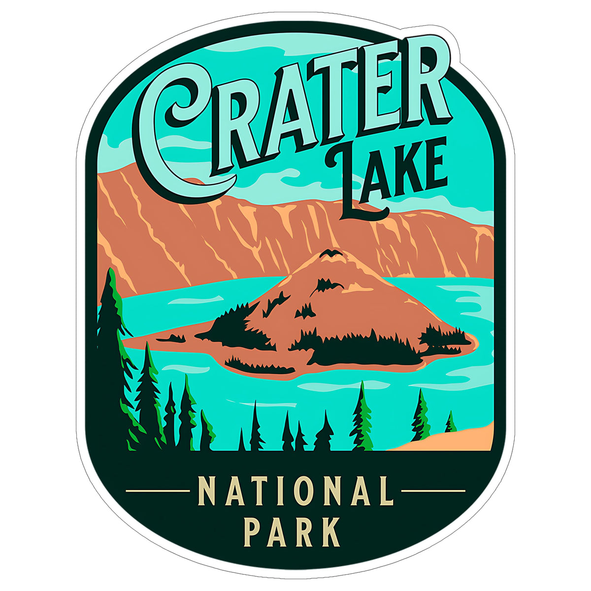 Crater Lake National Park Oregon Sticker 4 Inch — Waterproof Vinyl Decal Scenic Landmark