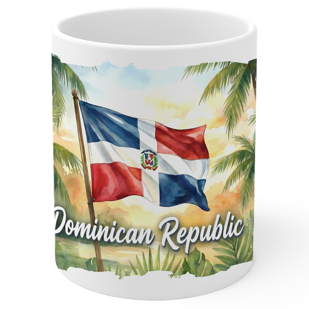 Dominican Republic Flag Dominican Republic Mug 11oz — White Ceramic Travel Mug