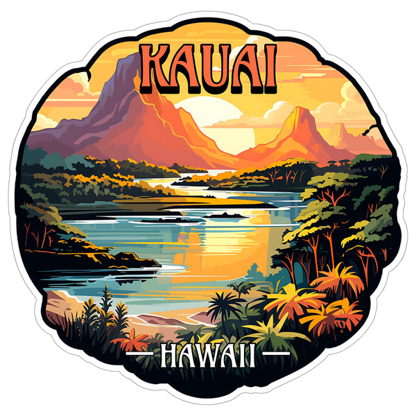 Kauai Hawaii Sticker 4 Inch — Waterproof Vinyl Decal City Travel Souvenir