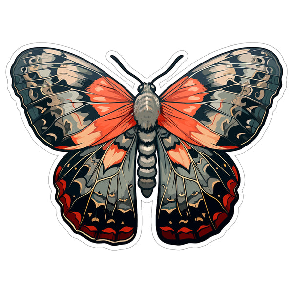 Moth Sticker 4 Inch — Waterproof Vinyl Decal Nocturnal Winged Lepidoptera