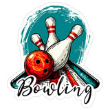 Bowling Sport Sticker 4 Inch — Waterproof Vinyl Decal Strike Spare Pins Lane Alley 1